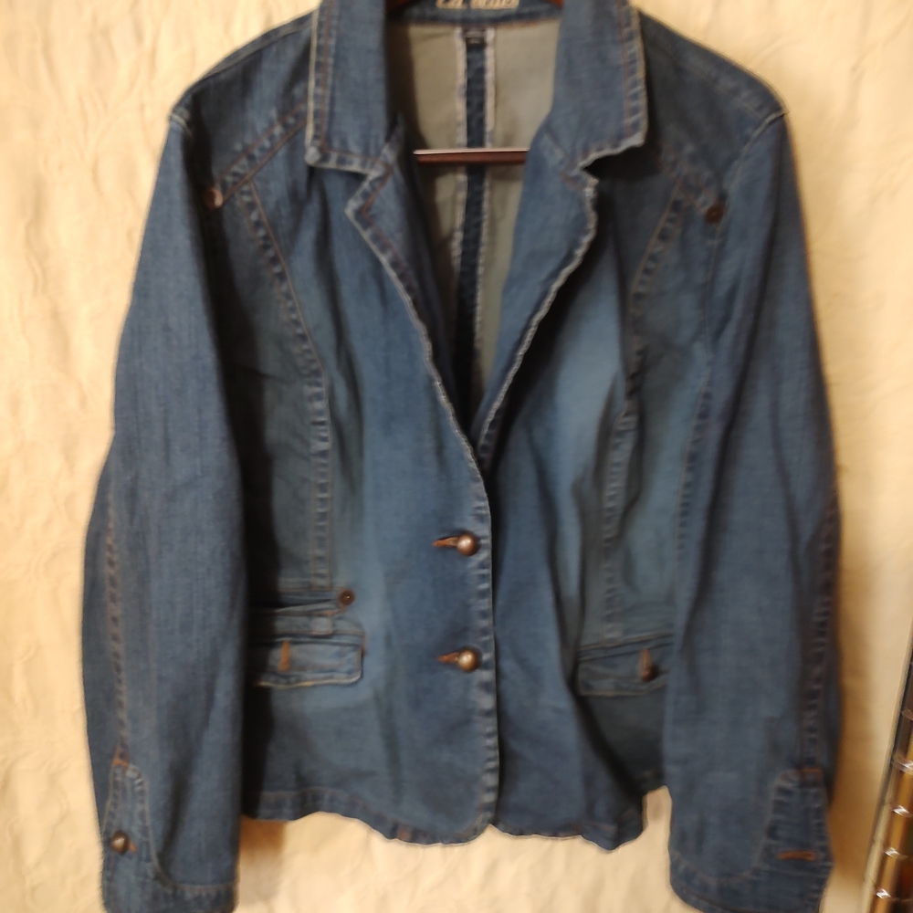 LA Blues Denim Blue Women's Jacket Plus Size 24w